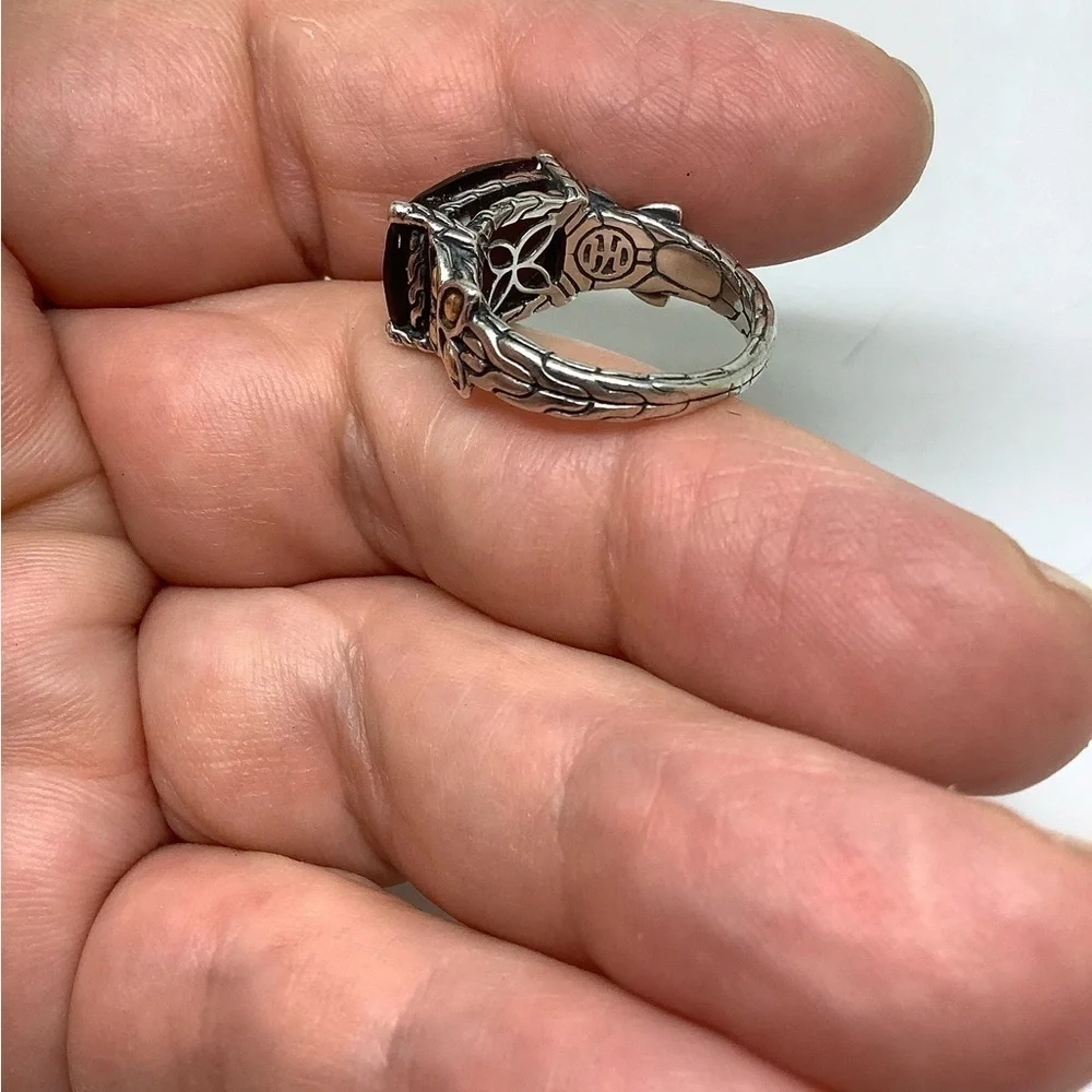 John Hardy sterling silver 18k Smoky Quartz Ring